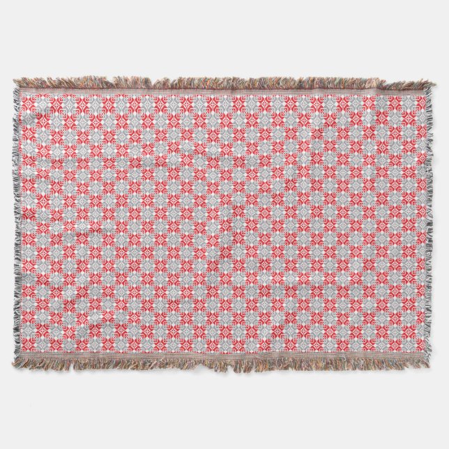 Latvian Morning SUN geometric pattern VI Throw Blanket (Front)