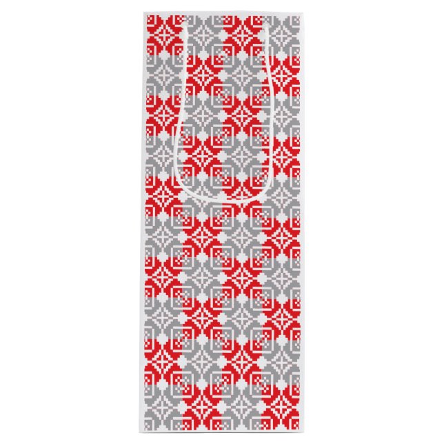 Latvian Morning SUN geometric pattern VI Wine Gift Bag (Front)