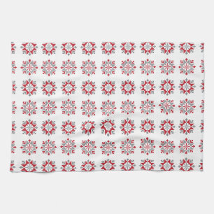 Latvian Morning SUN geometric pattern VII Tea Towel