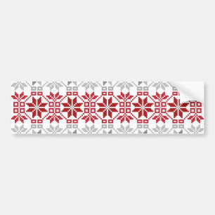 Latvian Morning SUN geometric pattern VIII Bumper Sticker