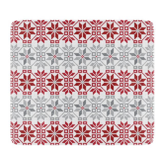 Latvian Morning SUN geometric pattern VIII Cutting Board (Front)