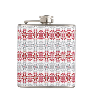 Latvian Morning SUN geometric pattern VIII Hip Flask