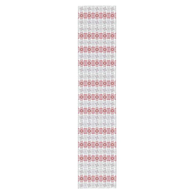 Latvian Morning SUN geometric pattern VIII Short Table Runner (Front)