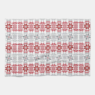 Latvian Morning SUN geometric pattern VIII Tea Towel