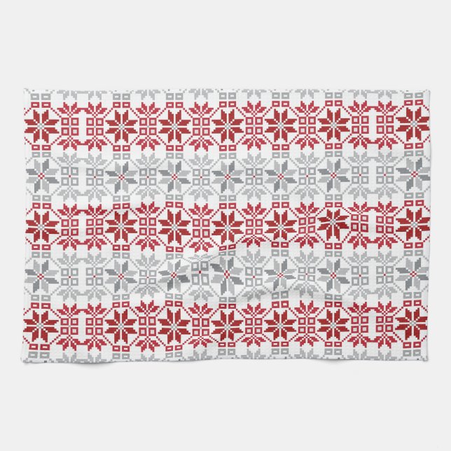 Latvian Morning SUN geometric pattern VIII Tea Towel (Horizontal)
