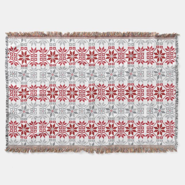 Latvian Morning SUN geometric pattern VIII Throw Blanket (Front)