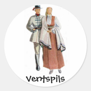 Latvian regional costume sticker