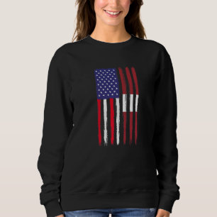 Latvian Roots Half American Flag Patriotic Latvian Sweatshirt