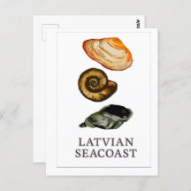 Latvian Seacoast –  Seashell Postcard