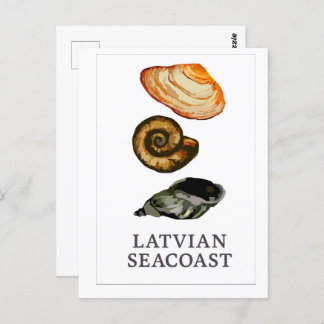 Latvian Seacoast –  Seashell Postcard
