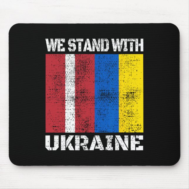 Latvian Support Ukrainian We Stand With Ukraine La Mouse Mat (Front)
