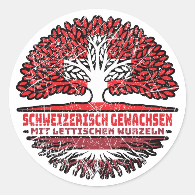 Latvian Swiss tree root Classic Round Sticker (Front)