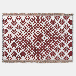 Latvian traditional Auseklis design Throw Blanket