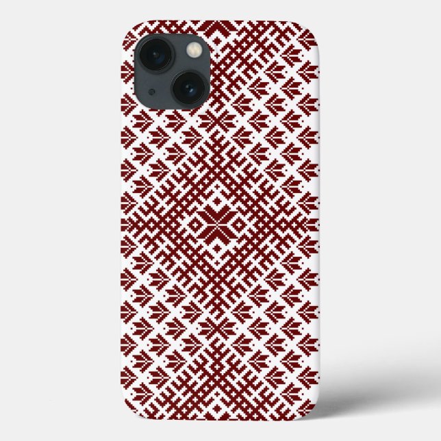 Latvian traditional red design Case-Mate iPhone case (Back)
