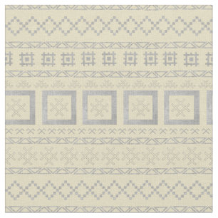 Latvian Traditional Symbols on Mudcloth  Fabric