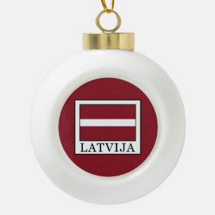 Latvija Ceramic Ball Christmas Ornament