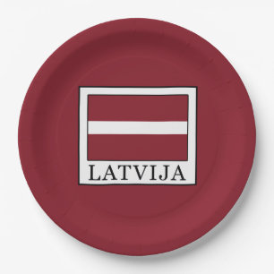 Latvija Paper Plate