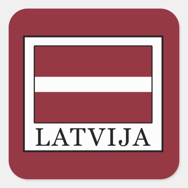 Latvija Square Sticker (Front)