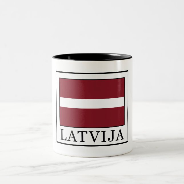Latvija Two-Tone Coffee Mug (Center)