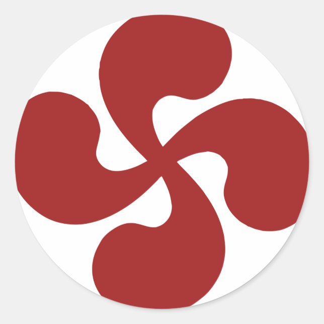 Lauburu Red Basque Cross Classic Round Sticker (Front)