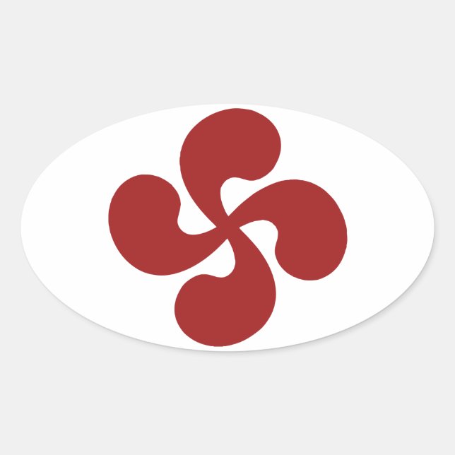 Lauburu Red Basque Cross Oval Sticker (Front)