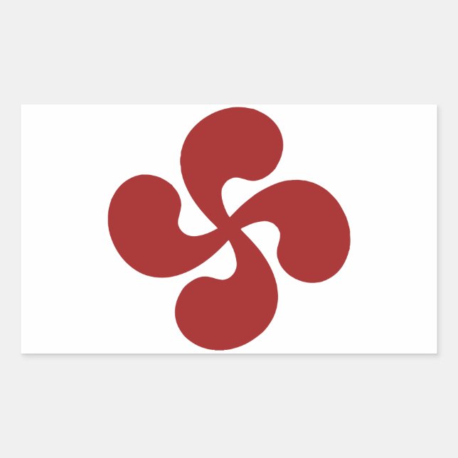 Lauburu Red Basque Cross Rectangular Sticker (Front)