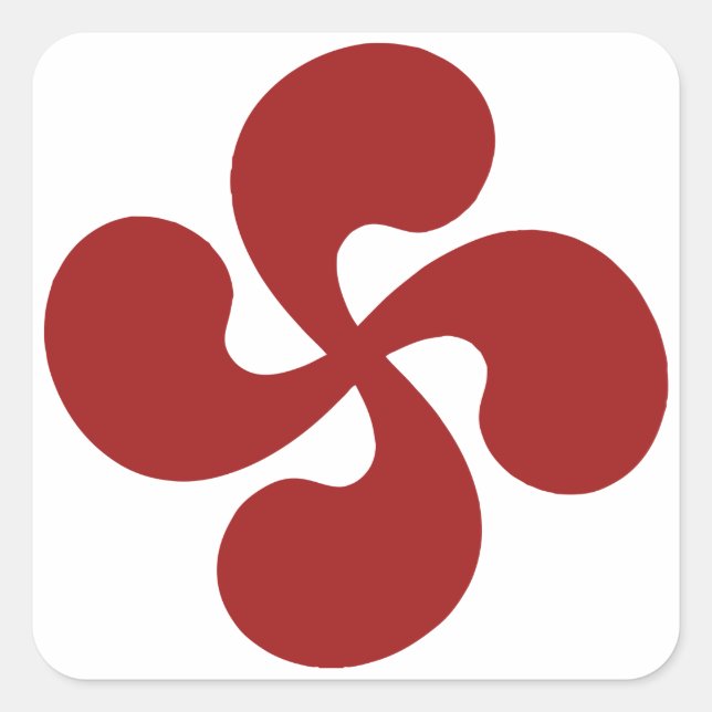 Lauburu Red Basque Cross Square Sticker (Front)