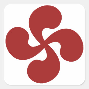 Lauburu Red Basque Cross Square Sticker
