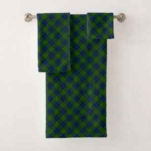 Lauder tartan blue green plaid bath towel set