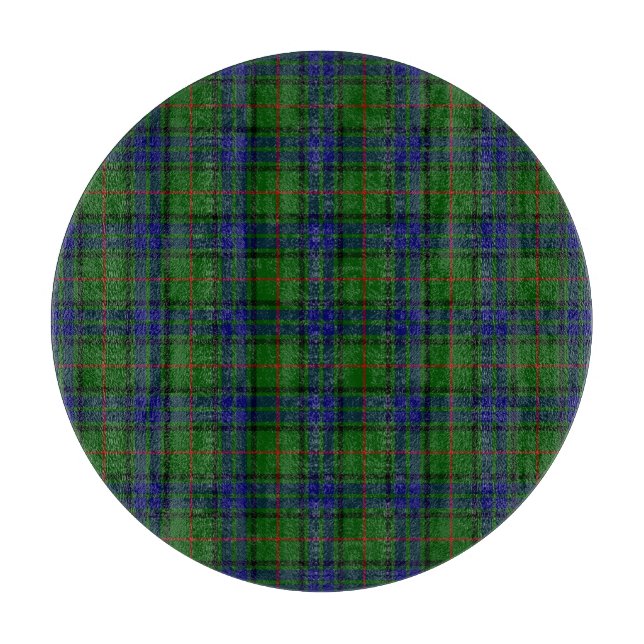 Lauder tartan blue green plaid cutting board (Front)