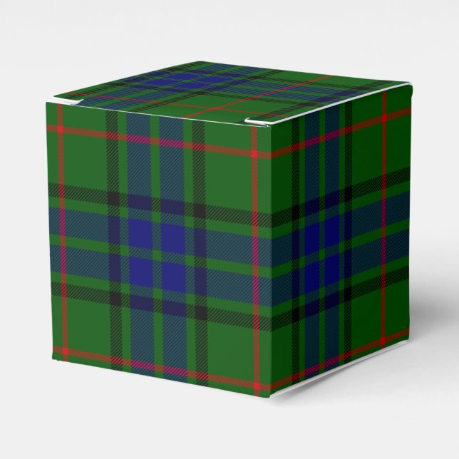Lauder tartan blue green plaid favour box (Front Side)