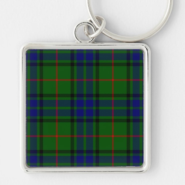 Lauder tartan blue green plaid key ring (Front)