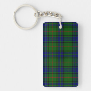 Lauder tartan blue green plaid key ring