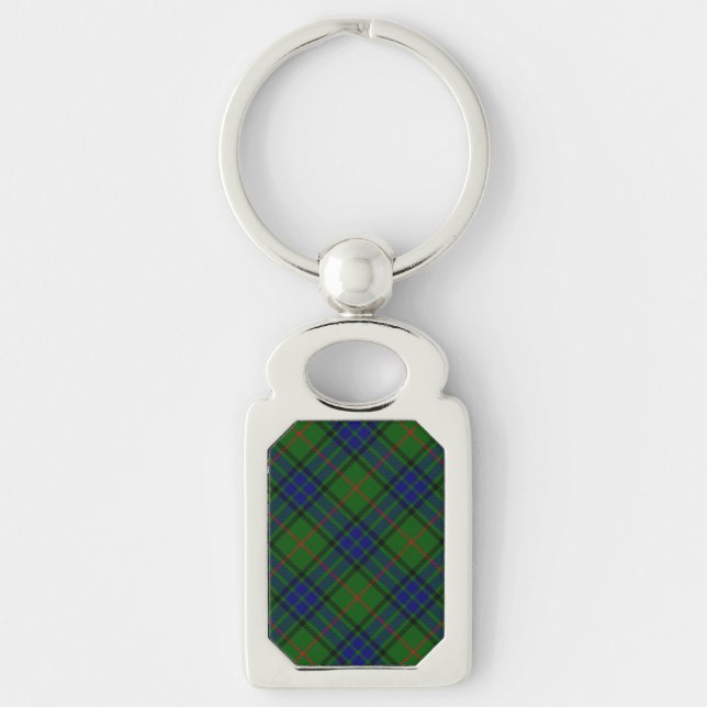 Lauder tartan blue green plaid key ring (Front)