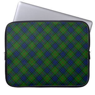 Lauder tartan blue green plaid laptop sleeve
