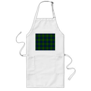 Lauder tartan blue green plaid long apron