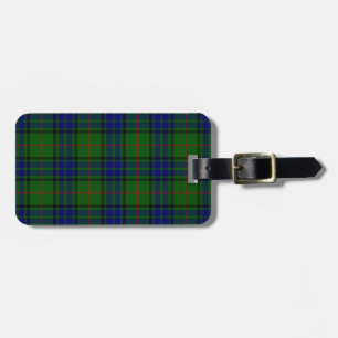 Lauder tartan blue green plaid luggage tag
