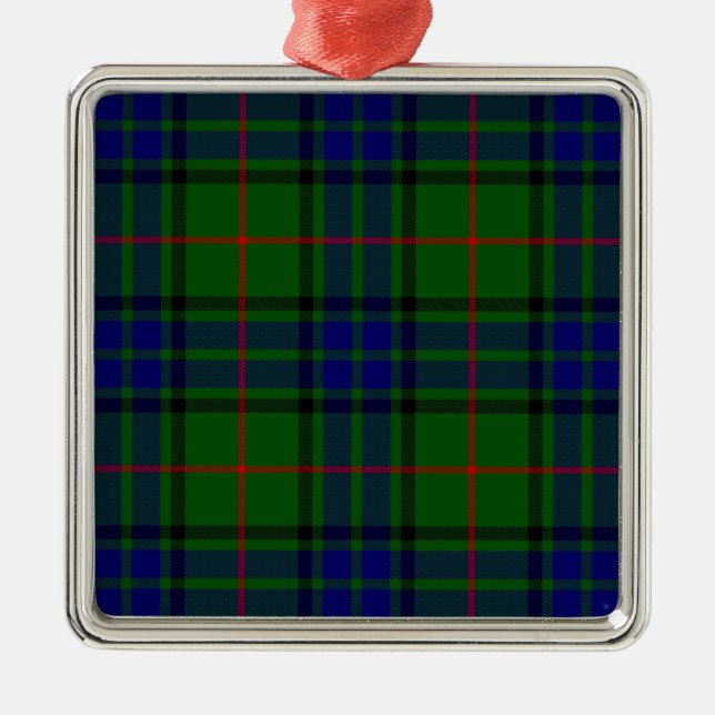 Lauder tartan blue green plaid metal tree decoration (Front)