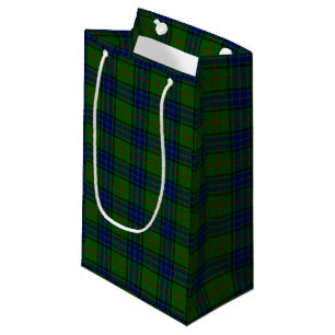 Lauder tartan blue green plaid small gift bag