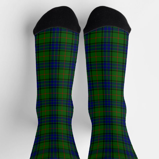 Lauder tartan blue green plaid socks (Top)