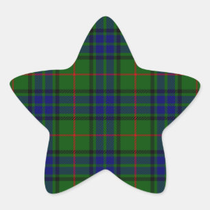 Lauder tartan blue green plaid star sticker