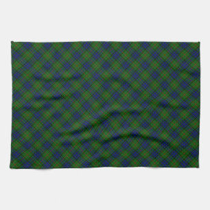 Lauder tartan blue green plaid tea towel