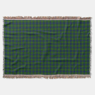 Lauder tartan blue green plaid throw blanket