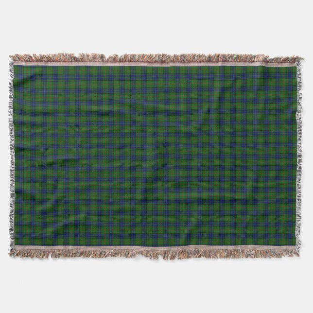 Lauder tartan blue green plaid throw blanket (Front)