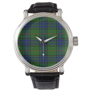 Lauder tartan blue green plaid watch