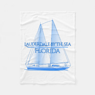 Lauderdale By The Sea Coastal Nautical Sailing Sai Fleece Blanket