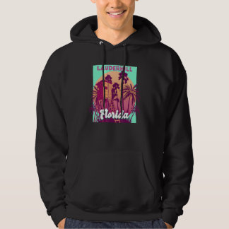 Lauderhill FL Florida vintage retro ocean scene be Hoodie