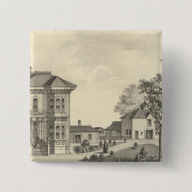 Laugenour residence, Woodland 15 Cm Square Badge (Front)