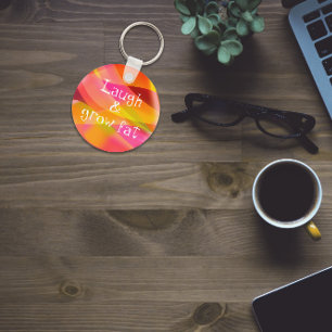  Laugh and grow fat humour saying  Keychain