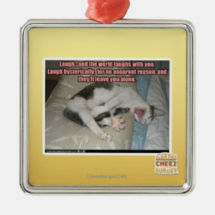 Laugh and the world laughs with you metal tree decoration
